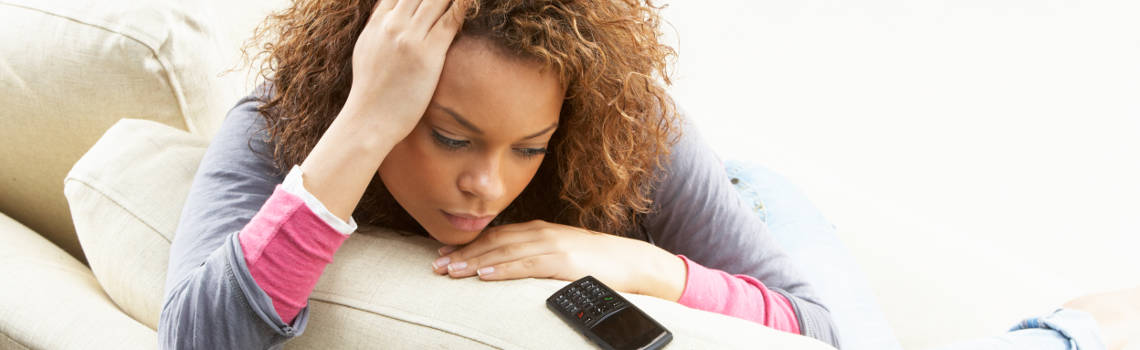 Woman holding a cell phone